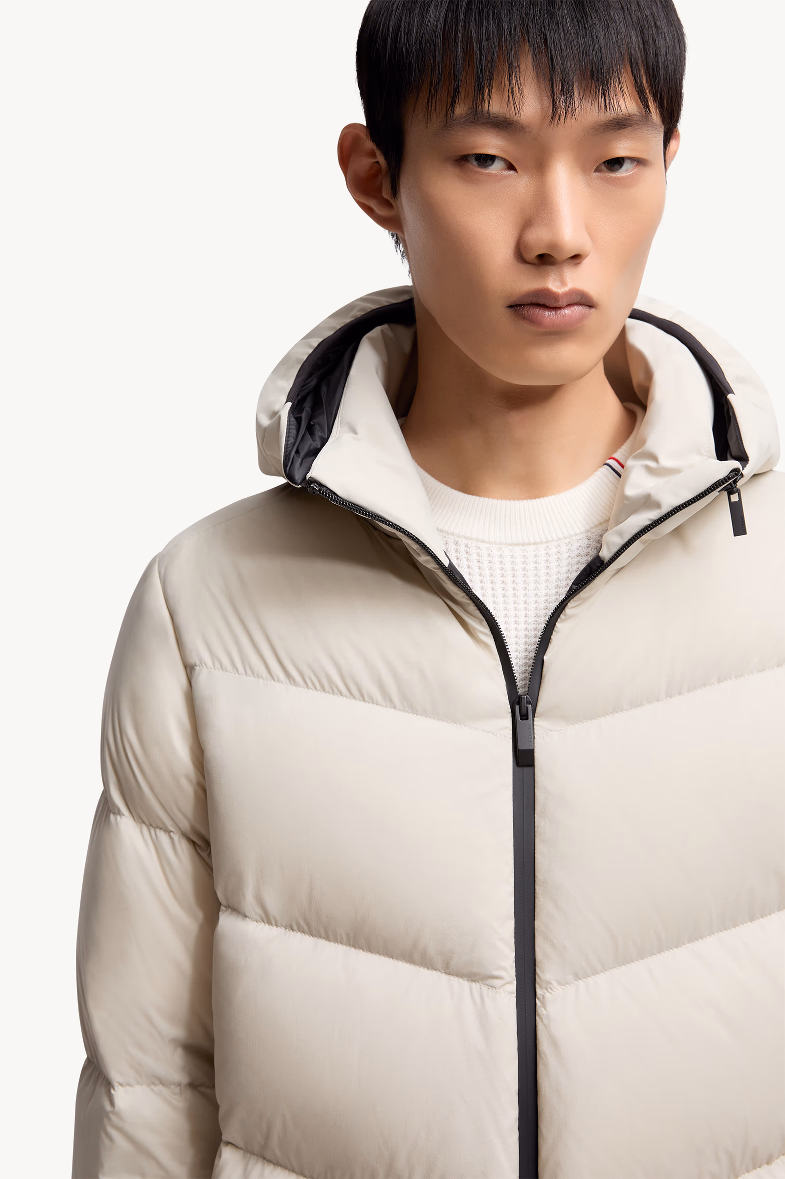 Forez Hooded Short Down Jacket Men Stone Grey Moncler 7